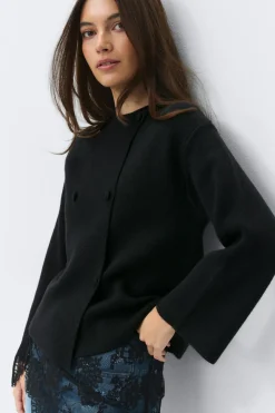 New Gina Tricot Knitted button cardigan Zwart