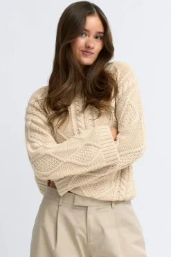 Best Gina Tricot Knitted cable sweater Beige