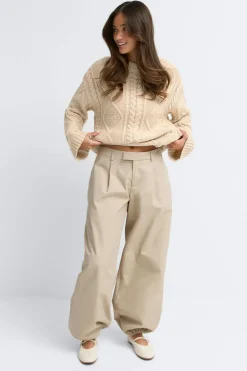 Best Gina Tricot Knitted cable sweater Beige