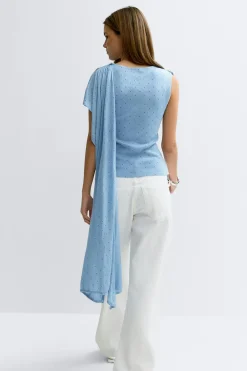 Clearance Gina Tricot Knitted cape top Blauw