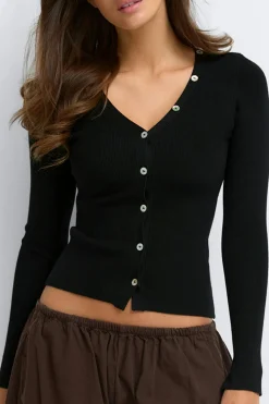 Best Gina Tricot Knitted cardigan Zwart