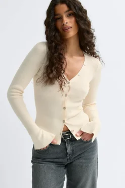 Gina Tricot Knitted cardigan Geel