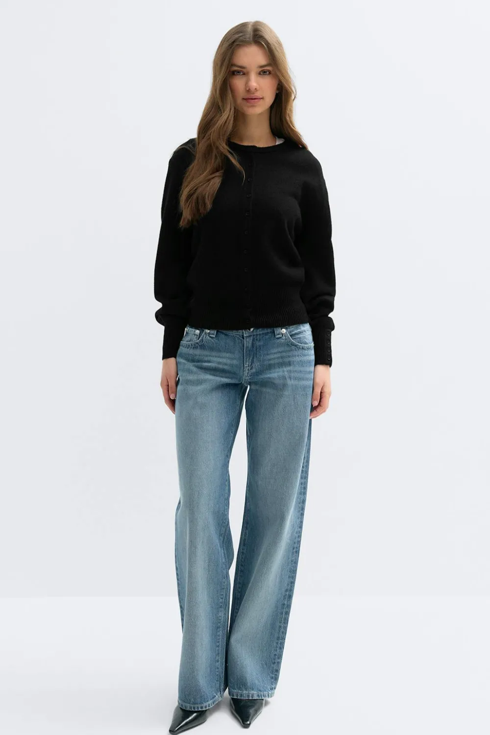 Discount Gina Tricot Knitted cardigan Zwart