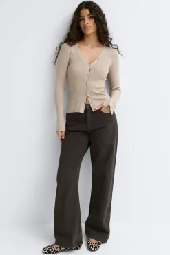 Sale Gina Tricot Knitted cardigan Beige