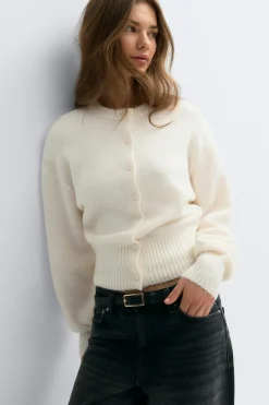 New Gina Tricot Knitted cardigan Wit