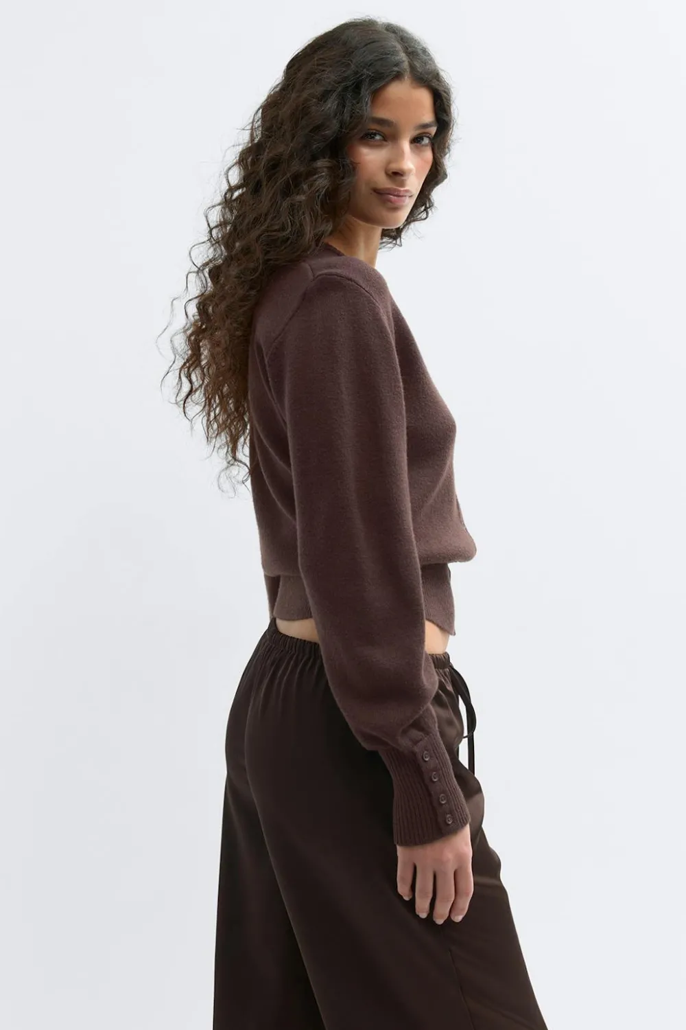 Online Gina Tricot Knitted cardigan Bruin