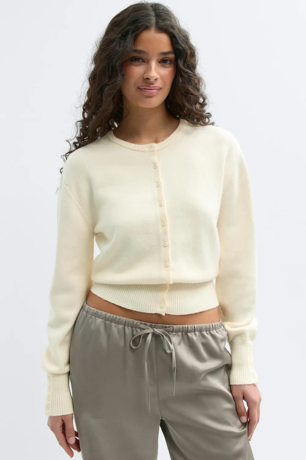 Sale Gina Tricot Knitted cardigan Wit