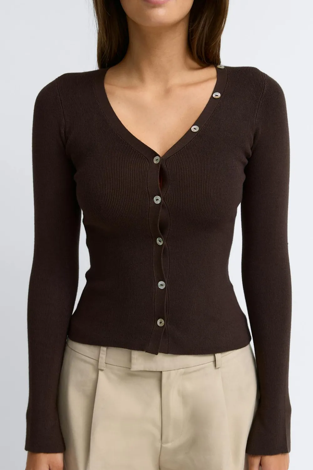 Sale Gina Tricot Knitted cardigan Bruin