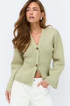 New Gina Tricot Knitted cotton cardigan Groen