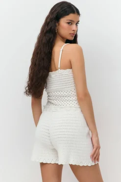 Clearance Gina Tricot Knitted cotton singlet Wit