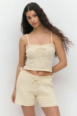 Best Gina Tricot Knitted cotton singlet Geel