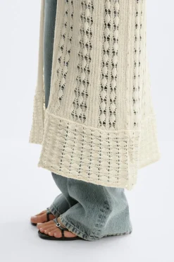 Hot Gina Tricot Knitted crochet dress Wit