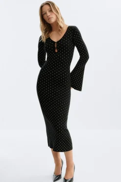 New Gina Tricot Knitted dress Zwart