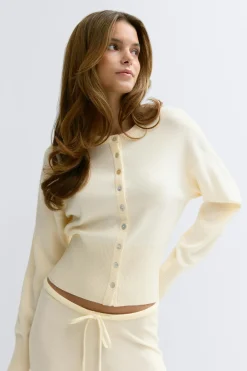 Best Gina Tricot Knitted loungewear cardigan Wit