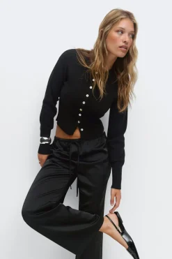 Best Gina Tricot Knitted loungewear cardigan Zwart
