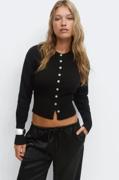Best Gina Tricot Knitted loungewear cardigan Zwart