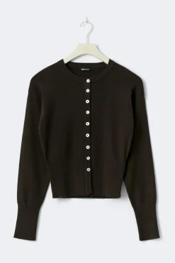 Clearance Gina Tricot Knitted loungewear cardigan Bruin