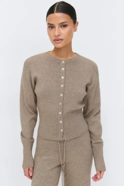 Discount Gina Tricot Knitted loungewear cardigan Beige