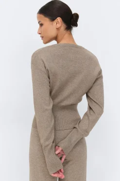 Discount Gina Tricot Knitted loungewear cardigan Beige