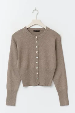 Discount Gina Tricot Knitted loungewear cardigan Beige