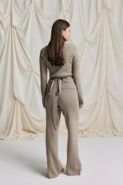 New Gina Tricot Knitted loungewear trousers Beige