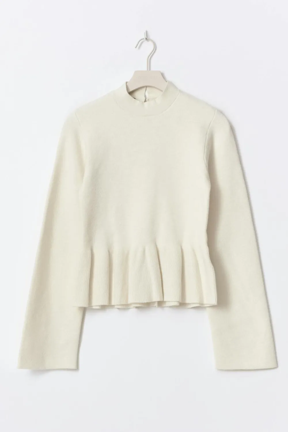 Discount Gina Tricot Knitted peplum top Wit