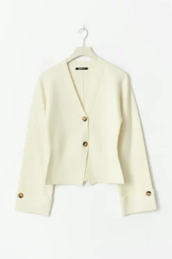 Clearance Gina Tricot Knitted sculptured cardigan Wit