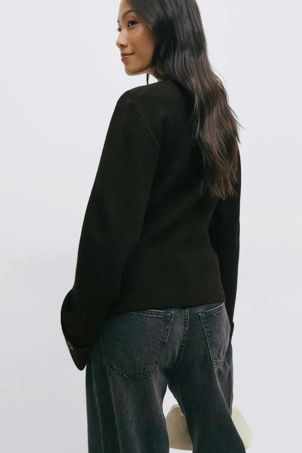 Outlet Gina Tricot Knitted sculptured cardigan Zwart