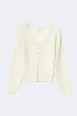 Gina Tricot Knitted sheer cardigan Wit