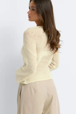 New Gina Tricot Knitted sheer cardigan Geel