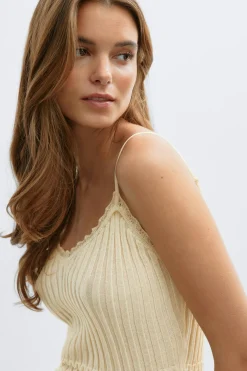 Gina Tricot Knitted singlet Geel