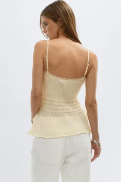 Gina Tricot Knitted singlet Geel