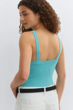 Discount Gina Tricot Knitted singlet Blauw
