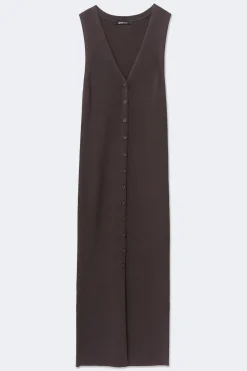 Gina Tricot Knitted vest dress Bruin
