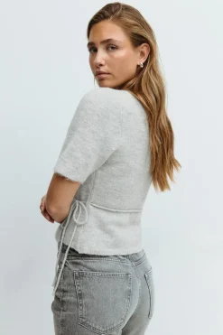 Hot Gina Tricot Knitted wrap top Grijsv
