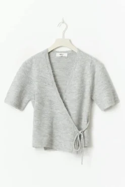 Hot Gina Tricot Knitted wrap top Grijsv