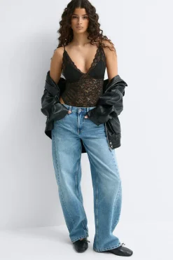 Best Gina Tricot Lace body Zwart