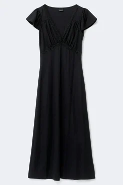 Discount Gina Tricot Lace detail midi dress Zwart