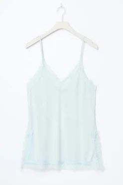 New Gina Tricot Lace detail singlet Blauw