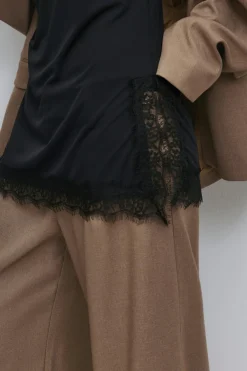 Best Gina Tricot Lace detail singlet Zwart