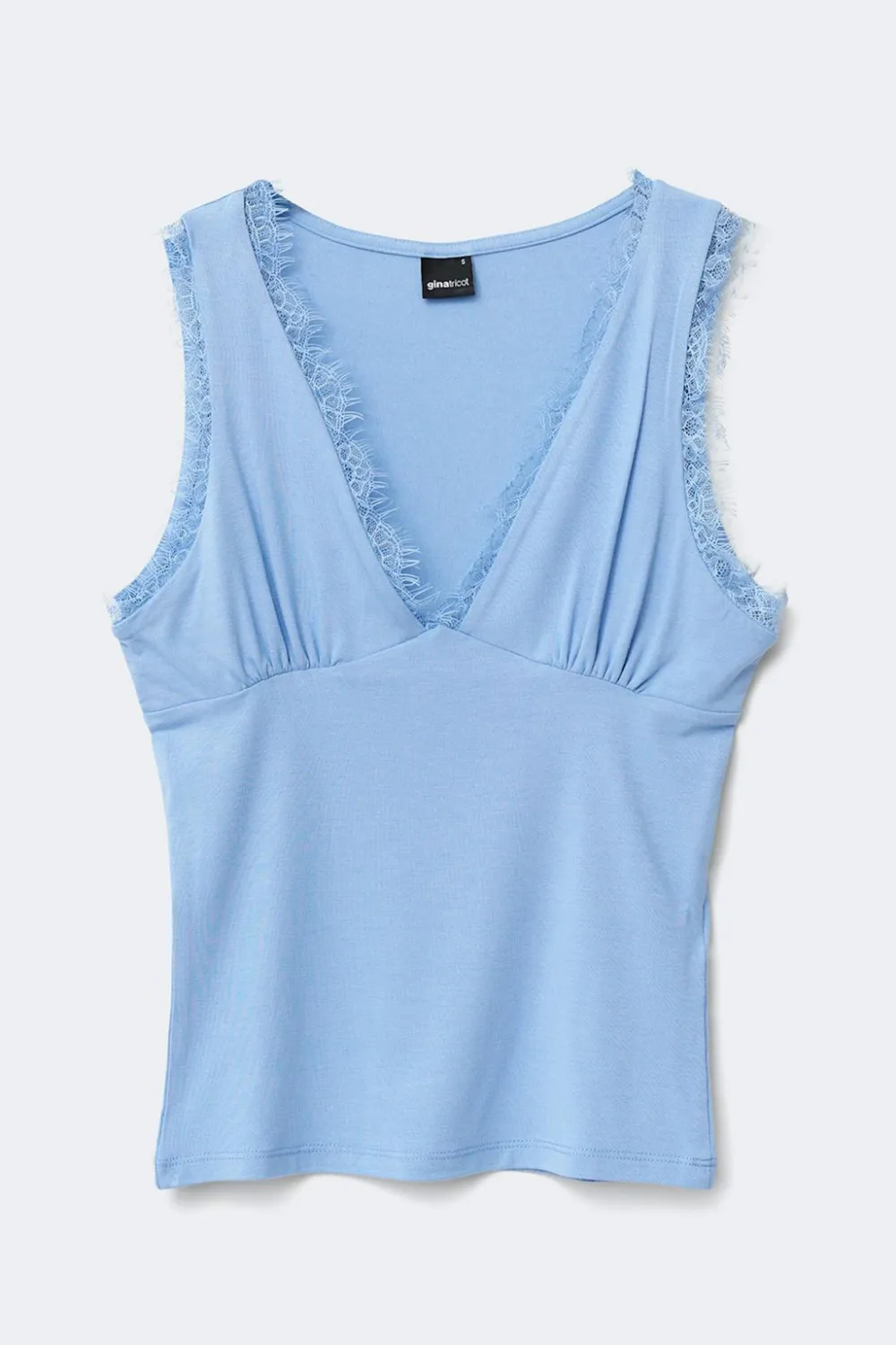 Outlet Gina Tricot Lace detail tank Blauw