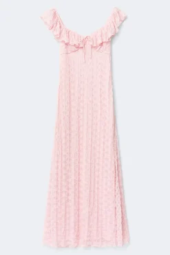 Sale Gina Tricot Lace frill maxi dress Roze
