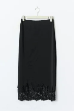 Best Gina Tricot Lace midi skirt Zwart