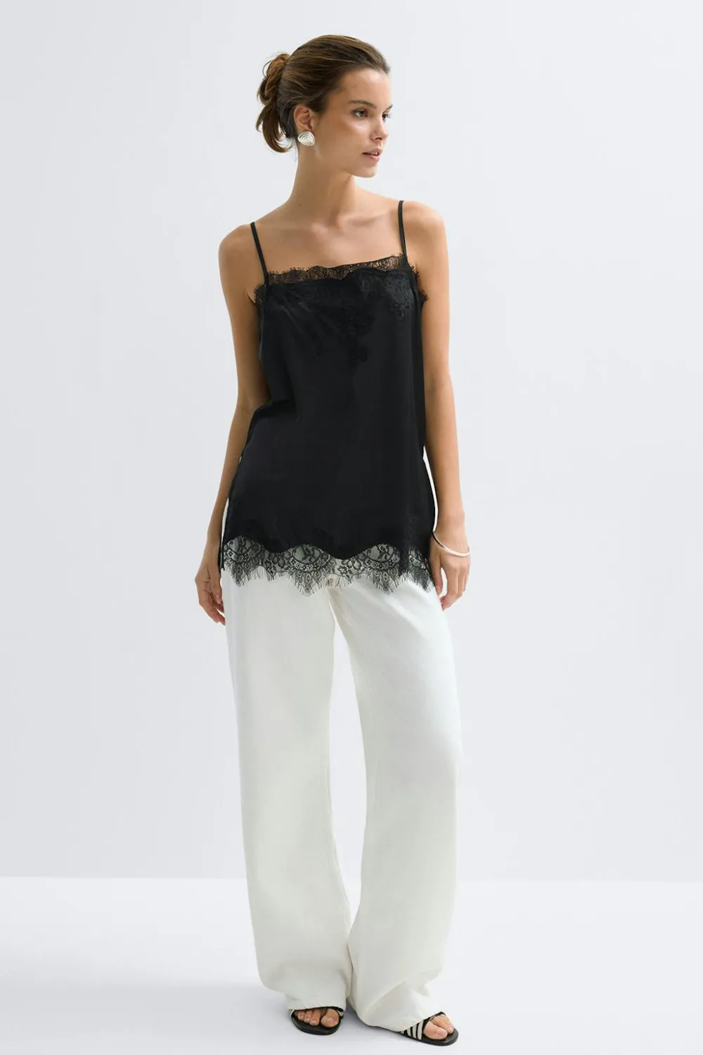 Sale Gina Tricot Lace singlet Zwart