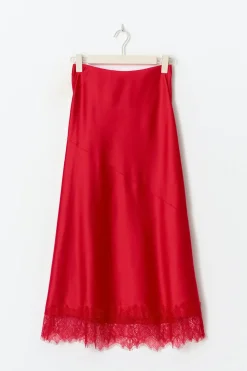 Gina Tricot Lace skirt Rood
