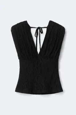 Hot Gina Tricot Lace top Zwart