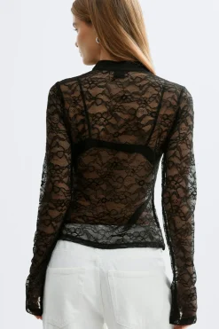 Gina Tricot Lace top Zwart