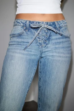 Hot Gina Tricot Lacing jeans Blauw