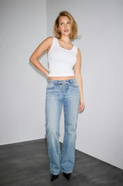 Hot Gina Tricot Lacing jeans Blauw