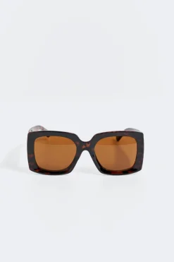 Sale Gina Tricot large square sunglasses Bruin